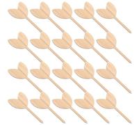CIYODO 20pcs Wooden Leaf Shape Plant Labels T-Shape Garden Flowerpot Tags for Plant Identification and Classification Gardening Supplies Patio Planters Accessories