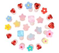 CIYODO 24 pcs Silicone Pedicure Toe Separators with Flower Star Heart Designs Comfortable Flexible Toe Spacers for Nail Polish Application and Nail Art Practical Manicure Pedicure Tool