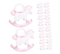 CIYODO 24pcs Acrylic Rocking Horse Decorations for Shower Wedding Transparent Cowboy Table Centerpieces Unique DIY Shower Design for Gender Reveal Celebrations