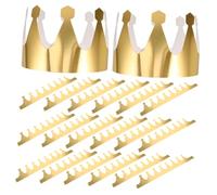 CIYODO 24pcs Reflective Paper Crown Hats for Birthday Celebrations Comfortable Headbands for Photo Props Elegant Party Supplies for Themed Events