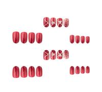 CIYODO 24pcs Removable Fake Nail Tips Full Cover False Nail Patches Glue for DIY Manicure Festival and Christmas Art Supplies