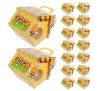CIYODO 25pcs Bee-Themed Paper Candy Boxes with Handles, Durable Craft Snack Containers for Birthday Party Favors, Classroom Reward Treat Boxes, Cute Cartoon Honeycomb Design