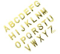 CIYODO 26pcs Self-adhesive Alphabet Letter Signs Set, 5cm Gold Electroplated Door Alphabet Decals for Mailbox, Address, and Outdoor Home Number Plaques