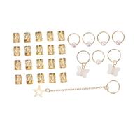 CIYODO 28pcs Butterfly Dreadlock Braid Accessories for Women and Iron Hair Rings with Pendant Design Easy to Use and Hair Friendly for Braids