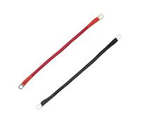 CIYODO 2pcs 4awg 25mm² Copper Battery Inverter Power Cables 30cm with Heat Shrink Tube Red Positive and Brown Negative Terminals for Automotive and Vehicle Use