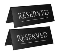 CIYODO 2pcs Acrylic Reserved Table Signs Tent Shape for Wedding Dining Restaurant Events Clear Bold Lettering Professional Seating Indicators