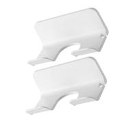 CIYODO 2pcs Adhesive Hair Dryer Holder Wall Mount Hair Dryer Rack with Opening for Bathroom Bedroom Barbershop Stable Support Non-deformable White Bracket