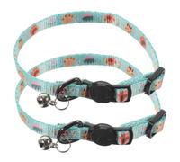 CIYODO 2Pcs Adjustable Breakaway Cat Collars with Bell Comfortable Neckwear for Kittens and Cats Lightweight Design for Daily Wear and Holiday Celebrations