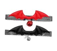 CIYODO 2pcs Adjustable Halloween Bat Wing Cat Collar with Breakaway Safety Feature and Bell Lightweight Neckwear for Cats and Kittens for Holiday Celebrations
