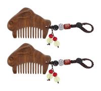 CIYODO 2pcs Antique Wooden Comb for Men Portable Hair Comb Carved Design Natural Solid Wood Massage Detangling Travel Purse for Everyday Use
