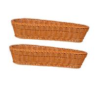 CIYODO 2pcs Bread Serving Basket Imitation Rattan Woven Storage Organizer for Kitchen Countertop Fruit Vegetable Display Breathable and Design