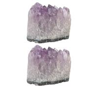 CIYODO 2pcs Bright Amethyst Natural Ore Stones for Home Decoration Unique Geology Specimens Irregular Raw Crystals for Collectors and DIY Jewelry Making