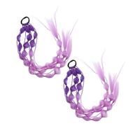 CIYODO 2pcs Bubble Ponytail Hair Blond Color Pink Braids for Ponytail Extension Bubbles Synthetic Bright and Pre with up Yellow Extensions Blue Chemical Fiber Purple