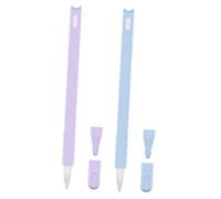 CIYODO 2pcs Cartoon Cat Head Silicone Pen Cap Case Cover Compatible for Apple Pencil Gen Use for Drawing and Writing