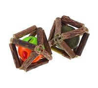 CIYODO 2pcs Cat Chewing Balls Natural Catnip Chew Toy Set Small Size Plastic and Balls Indoor Cat Molar Playthings Teeth Toys for Kitten Dental Health