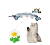 CIYODO 2pcs Cat Teasing Toy Automatic Electric Cat Teaser Rotating Flower Design Sturdy Plastic for Home Entertainment