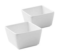 CIYODO 2pcs Ceramic Round Dipping Sauce Bowls in White for Home and Restaurant Use, Sugar Cube Bowls with Side Seasoning Dish, for Soy Sauce or Party Appetizers