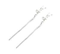 CIYODO 2pcs Chinese Vintage Hair Sticks for Buns Antique Silver Metal Hairpin with Geometric Irregular Mirror Design Twisted Chignon Pins for Women S Long Hair for Weddings and Parties