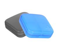 CIYODO 2pcs Compact Multi-Grid Medicine Organizer Pill Case with Tight Seal for Daily Use Travel Portable Blue and Grey Pill Storage Box for Pocket Wallet