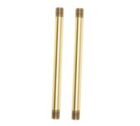 CIYODO 2pcs Copper Tube Lamp Stem Threaded Straight Stem Fixture Parts with External Threads Both Ends Conductive Lighting Hardware for DIY Wall Light Repair