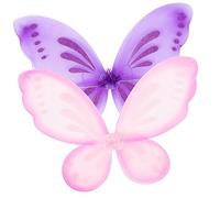 CIYODO 2Pcs Cosplay Fairy Wings Butterfly Costume Accessories for Halloween Dress Up Party Lightweight Skin Friendly Material Vibrant Purple and Pink Colors