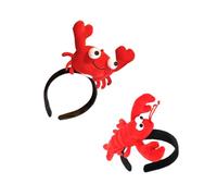 CIYODO 2Pcs Creative Cloth Lobster and Crab Hair Hoops Adorable Crayfish Headbands for Cosplay Party Non-slip Comfortable Hair Accessories for Women