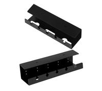 CIYODO 2pcs Desk Cable Management Organizer Self-adhesive under Desk Storage Shelf Large Capacity Wire Organizer for Home Office Easy Installation Durable and Reliable Design Black