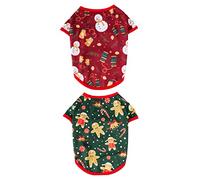 CIYODO 2pcs Dog Christmas Outfit Funny Pet Apparel for Holiday Parties Breathable and Skin-friendly for Dogs and Cats Snowman Gingerbread Man