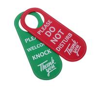CIYODO 2pcs Double-sided PU Do Not Disturb Door Hanger Signs for Office Hotel Meeting Quiet Privacy Notice with Red and Green Sides Easy to Hang Various Door Handles