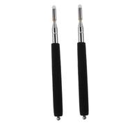 CIYODO 2pcs Extendable Stainless Steel Teachers Pointer with Non-reflective Black Tip Telescoping Handheld Classroom Whiteboard Tool for Precise Presentation and Teaching