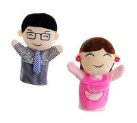 CIYODO 2pcs Family Hand Doll Plush Role Play Puppets for Soft Hand Puppet for Storytelling Early Learning Interactive Play at Home and Kindergarten