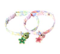 CIYODO 2pcs Flower Bell Necklace for Cats Dog Collar Adjustable Fit Fashionable Pet Accessory for Daily Life