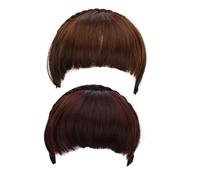 CIYODO 2pcs French Style Human Hair Bangs Wig Natural Lightweight Fringe Hairpieces with Adhesive for Women Easy to Wear Fake Front Bangs Extensions for Daily Party Cosplay Use