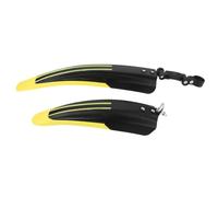 CIYODO 2pcs Front and Rear Bike Mud Guards for Mountain Bikes, Yellow | PP Build, Extended Rear Shield and Front Flow Guide, Quick Install for Trail Rides and Commute