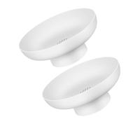 CIYODO 2pcs Fruit Bowl Set in White Pp Material, Round Footed Decorative Bowls for Kitchen and Home, Easy to Clean, for Organising Fruits, Snacks, and Desserts with Modern Minimalist