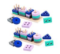 CIYODO 2pcs Geometry Matching Toy Cognition Training Column Shapes Early Learning Plaything for Toddlers Develops Observation Logical Thinking Skills