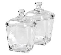 CIYODO 2pcs Glass Storage Jar with Lid Versatile Candy and Food Canisters for Snacks Dried Fruits and Tea Transparent Containers for Home Organization