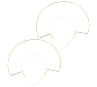CIYODO 2pcs Golden Iron Tiara Hair Hoop Base with Geometric Shape Lightweight Headband Frame for Weddings and Convention Events, Quick Disassembly Metal Tiara Headband for Bridal