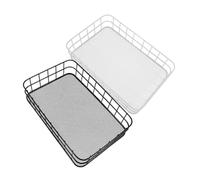 CIYODO 2pcs Hamster Cage Platform Stable Iron Wire Bed for Animals Safe and Fun Exercise Habitat for Hamsters Gerbils and Hedgehogs White Black
