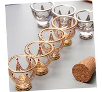 CIYODO 2PCS Hand-Painted Luxury Crystal Whiskey Glasses Thick-Bottomed Small Liquor Cups for Desktop Decor Elegant Middle Eastern Style Drinkware for Bar Picnic and Dinner Parties