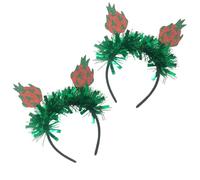 CIYODO 2Pcs Hawaiian Fruit Headband Dragon Fruit Party Hairband Creative Women’S Hair Hoop Green Festival Headdress for Beach and Celebration