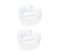 CIYODO 2Pcs Heart Shape Manicure Cup with Lid for Nail Art Mixing Liquid Acrylic Powder Mini Crystal Storage Holder for Jewelry and Portable for Salon and Personal Use