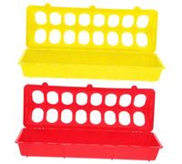 CIYODO 2pcs Large Outdoor Automatic Feeder for Standing Bird Feeder Flip-over Feeding Holders Plastic Chicken Feed Container