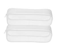 CIYODO 2Pcs Large Transparent PVC Pencil Bag Anti-Scratch Stationery Organizer for Pens Makeup Brushes and School Supplies Spacious Zippered Storage Pouch for Students and Artists