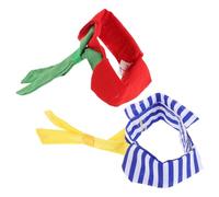 CIYODO 2pcs Lightweight Bird Necktie Collar for Parrots and Small Pets Soft Polyester Striped Pet Neck Decoration Quick-release Tie for Party Dress-up and Photo Props