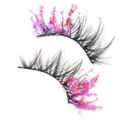 CIYODO 2pcs Luminous Sequin False Eyelashes DIY Lightweight Cosmetic Lashes for Nighttime Party Date Club Wear Glow Dark Curl Extensions for Women