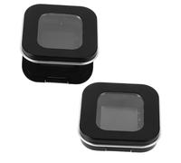 CIYODO 2pcs Magnetic Empty Powder Box Travel Cosmetic Container Refillable Loose Powder Case Mini Portable Eyeshadow Plate Compact Makeup Storage for Highlighter Blush