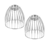 CIYODO 2pcs Metal Drum Light Cover Birdcage Lampshade Compatible Small Pendant Light Shade Clip for Dining Room Bedroom Vintage Industrial Iron Art Design