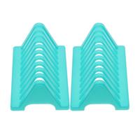 CIYODO 2pcs Microscope Glass Slide Holder Rack Green Laboratory Slide Drying Stand with Drip Design Sample Storage for Science Experiments and Lab Use