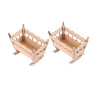 CIYODO 2pcs Miniature Cradle Model for Dollhouse Handmade Scale Mini Furniture Decorative Creative Craft Accessory for Home Decor and Photography Prop